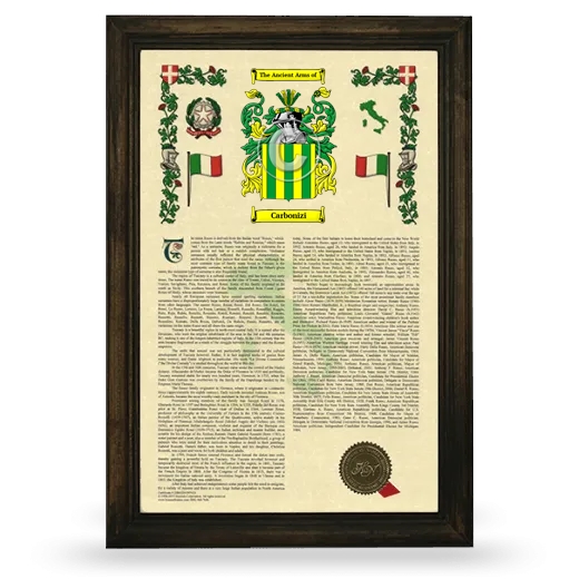 Carbonizi Armorial History Framed - Brown