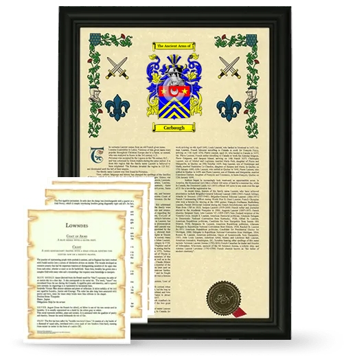 Carbaugh Framed Armorial History and Symbolism - Black