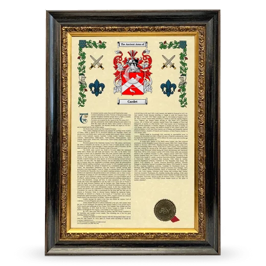 Cardet Armorial History Framed - Heirloom