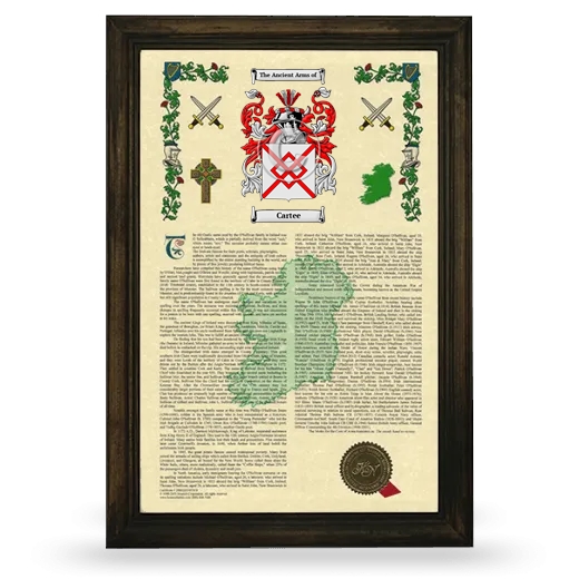 Cartee Armorial History Framed - Brown