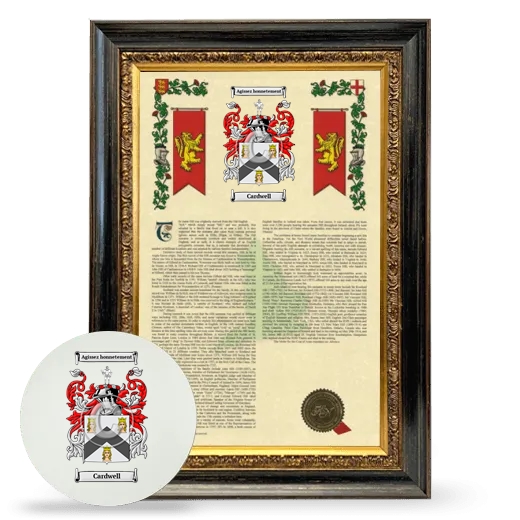 Cardwell Framed Armorial History and Mouse Pad - Heirloom
