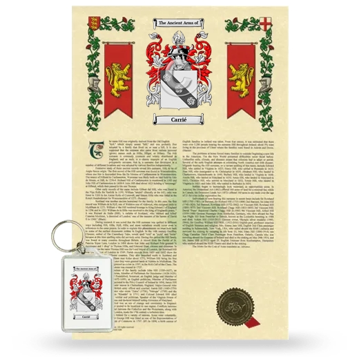 Carrié Armorial History and Keychain Package