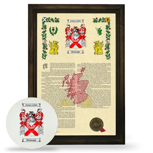 McGuragle Framed Armorial History and Mouse Pad - Brown