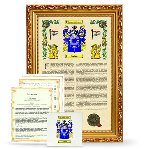 Carlierr Framed Armorial, Symbolism and Large Tile - Gold