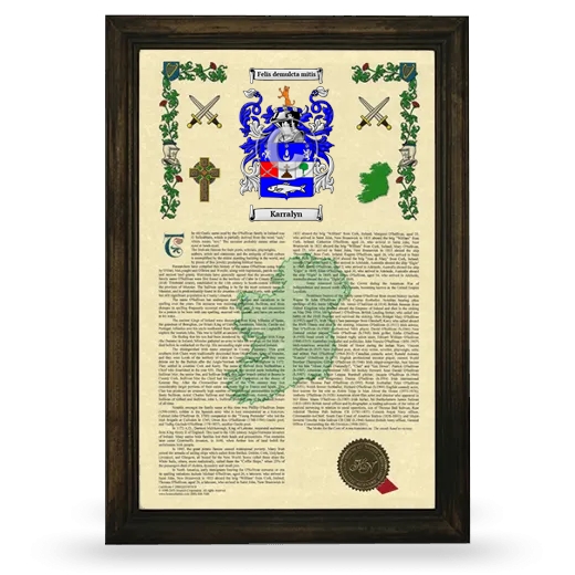 Karralyn Armorial History Framed - Brown