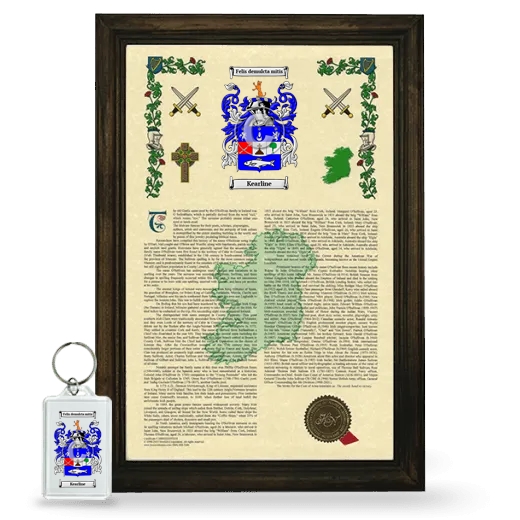 Kearline Framed Armorial History and Keychain - Brown