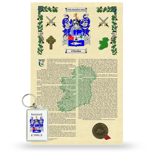 O'Karlins Armorial History and Keychain Package