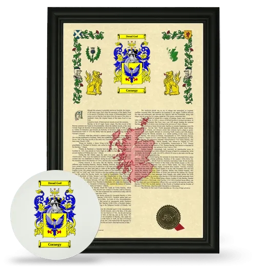 Cornegy Framed Armorial History and Mouse Pad - Black