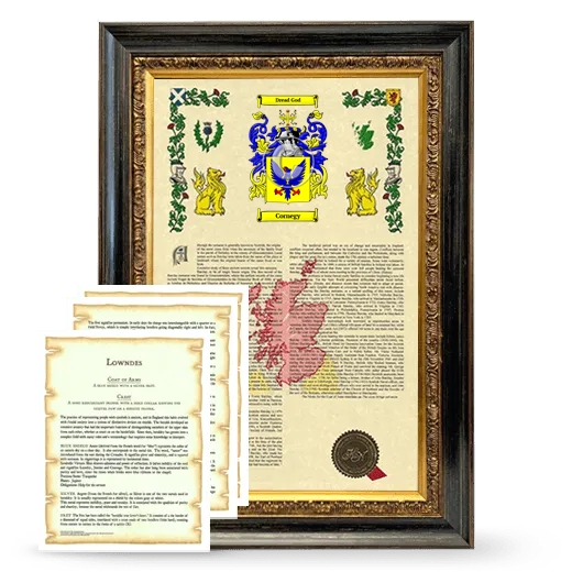 Cornegy Framed Armorial History and Symbolism - Heirloom