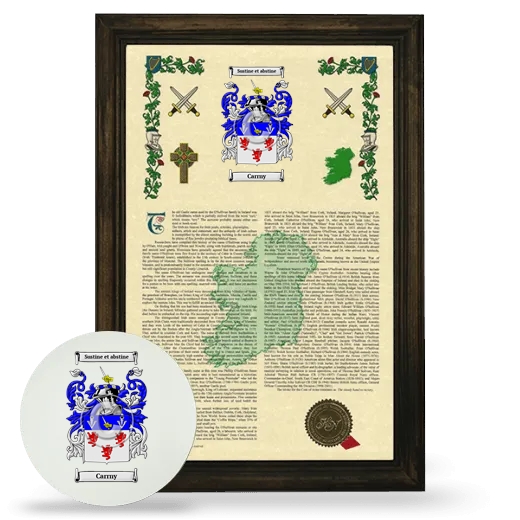 Carrny Framed Armorial History and Mouse Pad - Brown