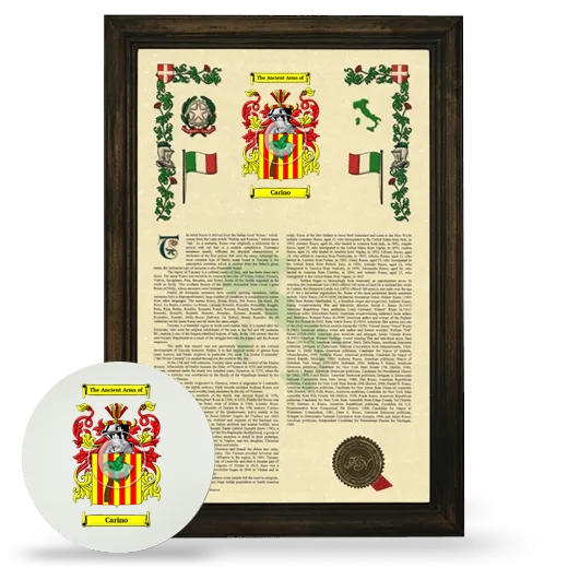 Carino Framed Armorial History and Mouse Pad - Brown