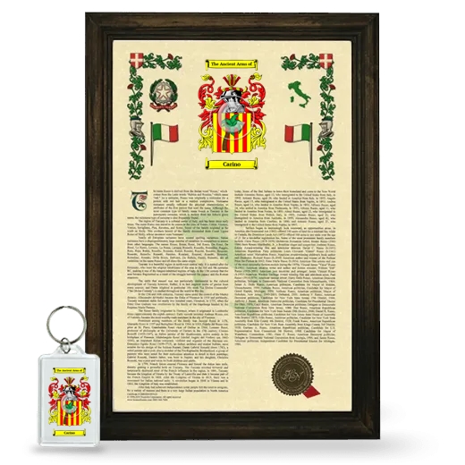 Carino Framed Armorial History and Keychain - Brown