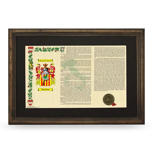 Maccarone Deluxe Armorial Landscape Framed - Brown