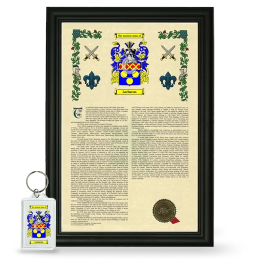 Lacharon Framed Armorial History and Keychain - Black