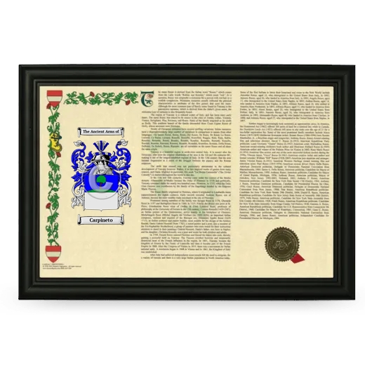 Carpineto Armorial Landscape Framed - Black