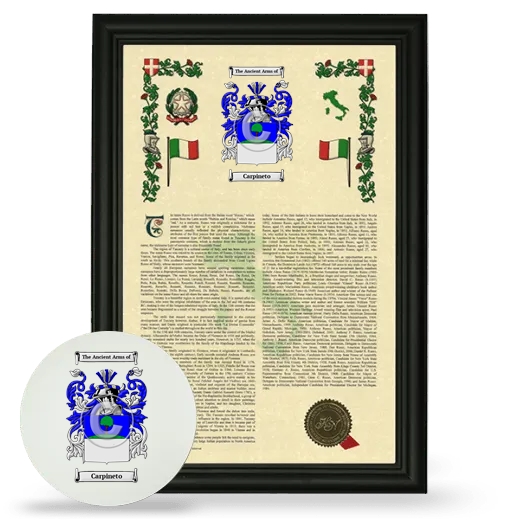 Carpineto Framed Armorial History and Mouse Pad - Black