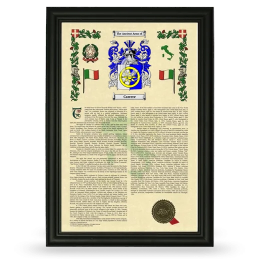 Carrere Armorial History Framed - Black