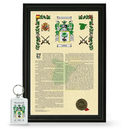 Carissa Framed Armorial History and Keychain - Black