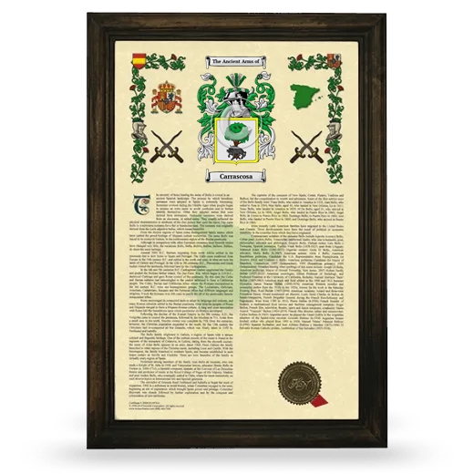 Carrascosa Armorial History Framed - Brown