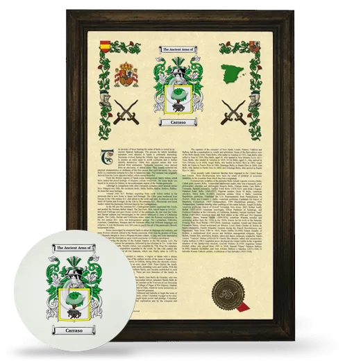 Carraso Framed Armorial History and Mouse Pad - Brown