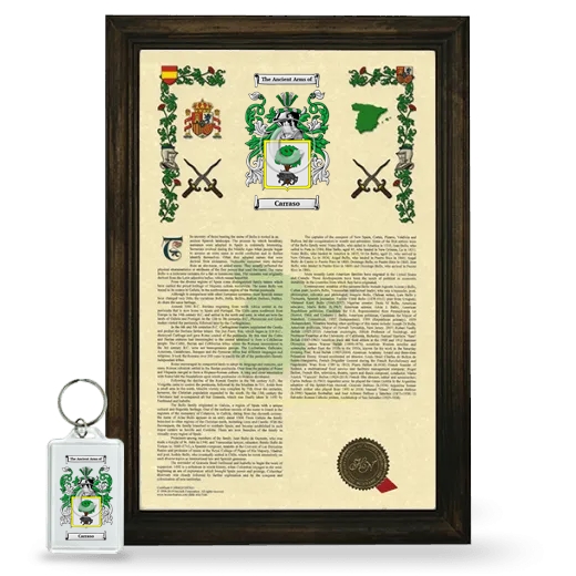 Carraso Framed Armorial History and Keychain - Brown