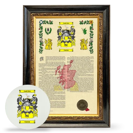 Carrox Framed Armorial History and Mouse Pad - Heirloom