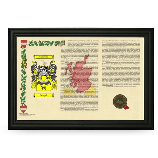 Garryck Armorial Landscape Framed - Black