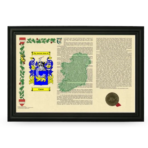 Caree Armorial Landscape Framed - Black