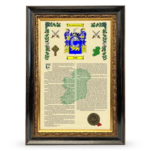 Carié Armorial History Framed - Heirloom