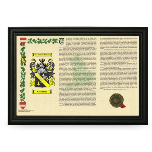 Carrierres Armorial Landscape Framed - Black