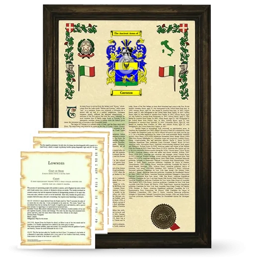 Carozza Framed Armorial History and Symbolism - Brown