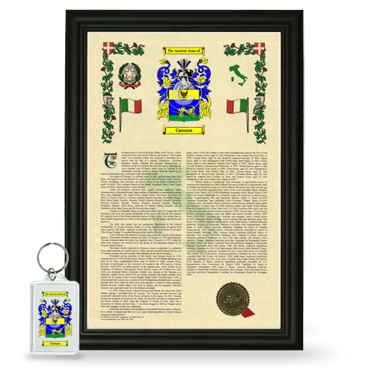 Carozza Framed Armorial History and Keychain - Black