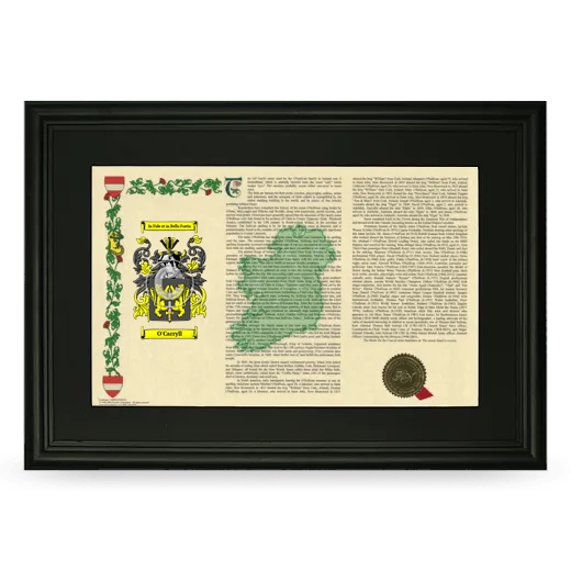 O'Carryll Deluxe Armorial Landscape Framed- Black