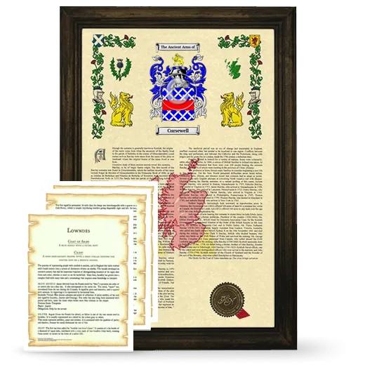 Cursewell Framed Armorial History and Symbolism - Brown