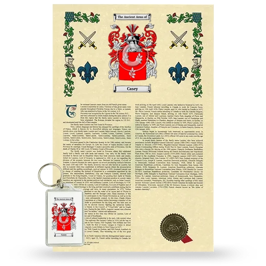 Casey Armorial History and Keychain Package