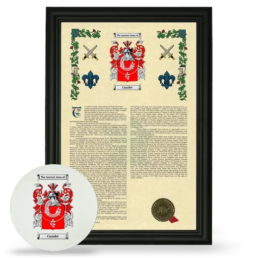 Cazalet Framed Armorial History and Mouse Pad - Black