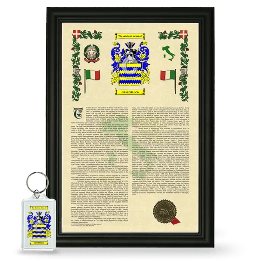 Casabianca Framed Armorial History and Keychain - Black