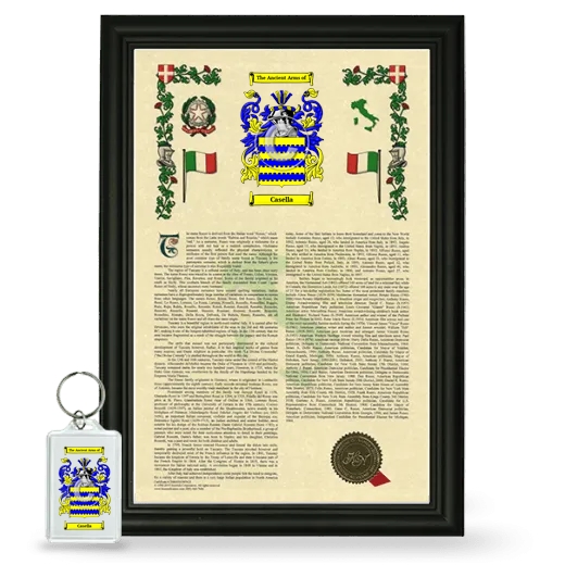 Casella Framed Armorial History and Keychain - Black