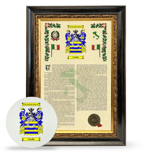 Casella Framed Armorial History and Mouse Pad - Heirloom