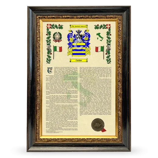 Casino Armorial History Framed - Heirloom