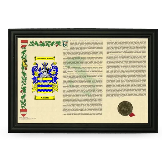 Casotti Armorial Landscape Framed - Black