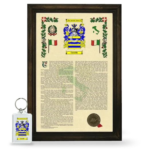 Cassella Framed Armorial History and Keychain - Brown