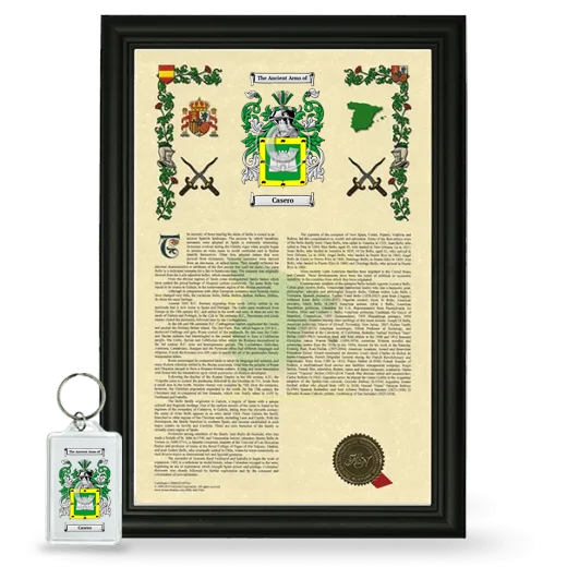 Casero Framed Armorial History and Keychain - Black