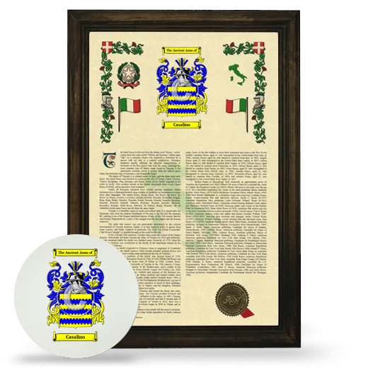 Casalino Framed Armorial History and Mouse Pad - Brown
