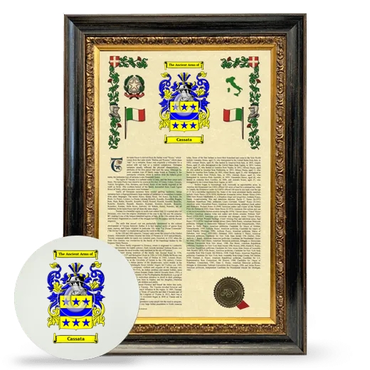 Cassata Framed Armorial History and Mouse Pad - Heirloom
