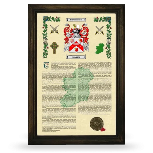 McAsey Armorial History Framed - Brown