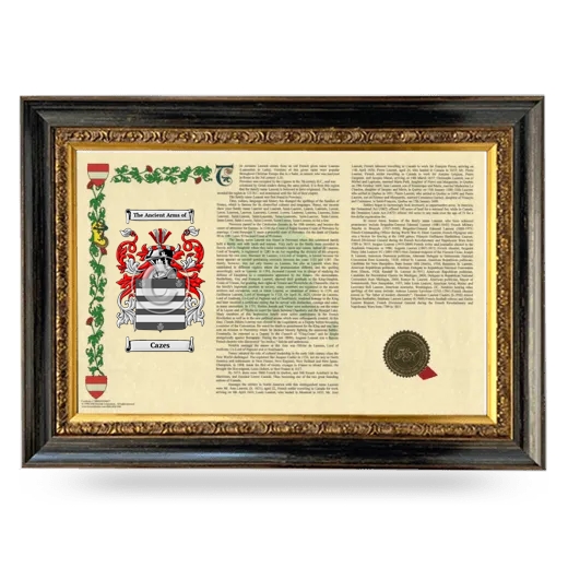 Cazes Armorial Landscape Framed - Heirloom