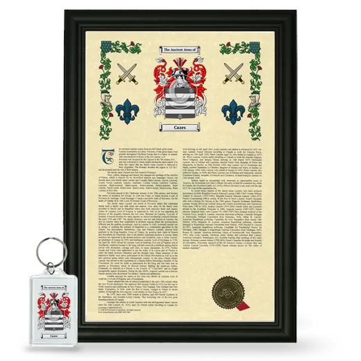 Cazes Framed Armorial History and Keychain - Black