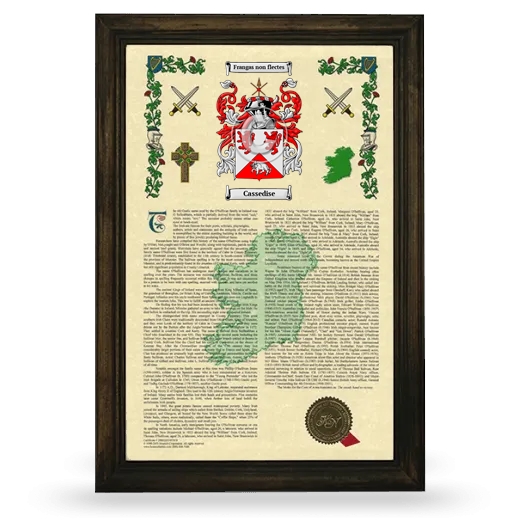 Cassedise Armorial History Framed - Brown