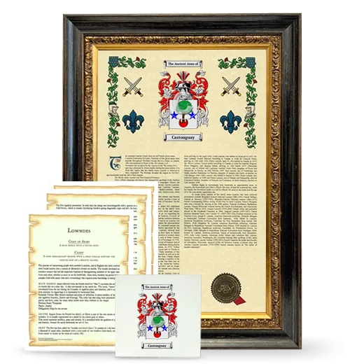 Castonguay Framed Armorial, Symbolism and Large Tile - Heirloom